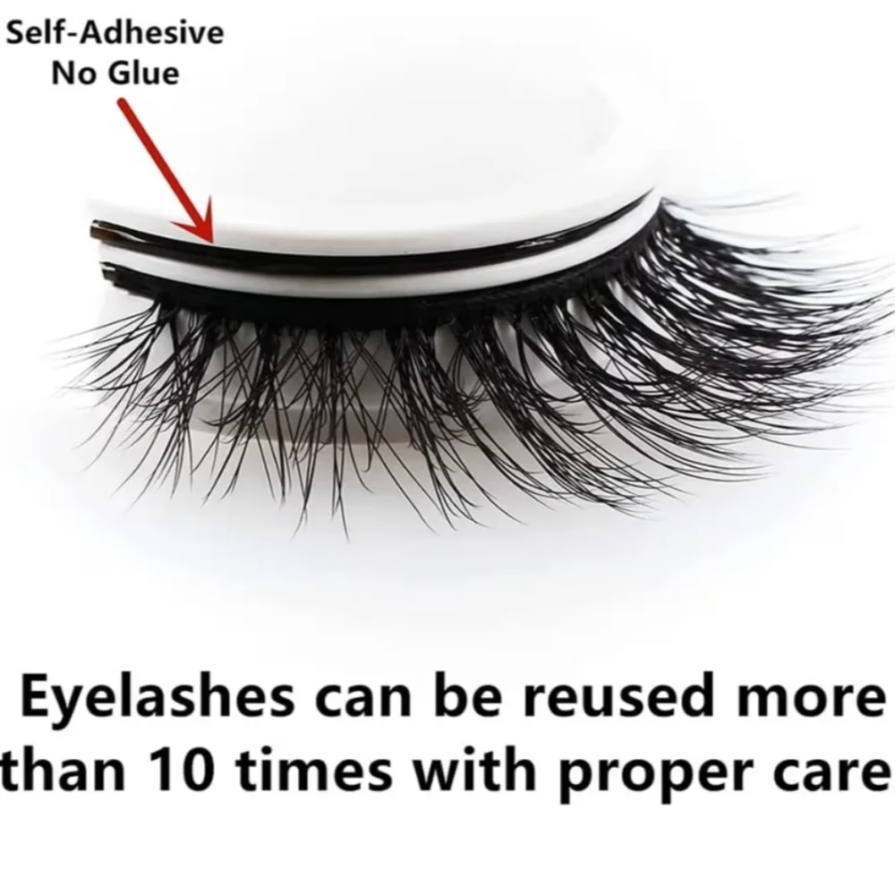 Reusable Adhesive Eyelashes, 2pair Kayla Beauty Self Adhesive Lashes-Thick